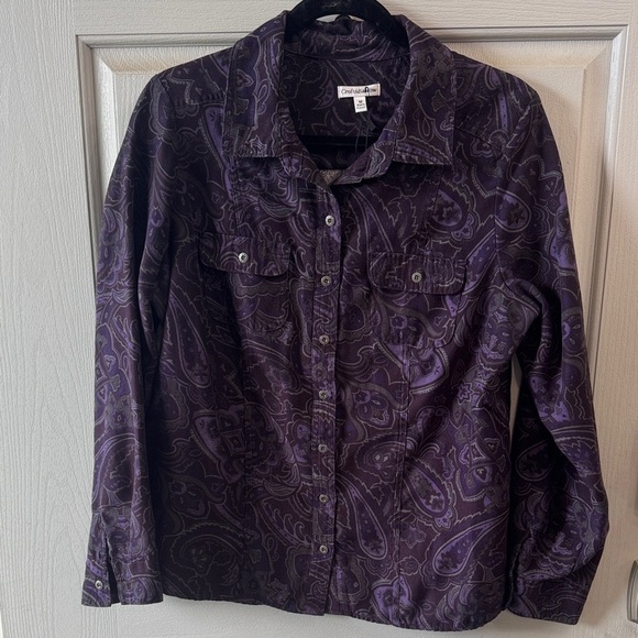 Purple Paisley Button-Up Shirt - Picture 1 of 4